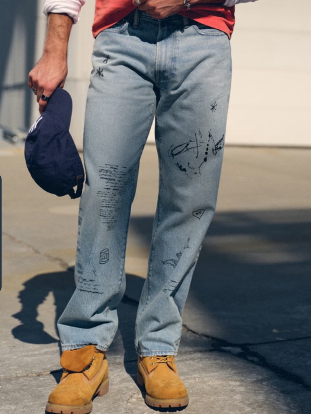 Abercombie and Fitch Relaxed Straight Rigid Denim jeans 28 x 30 Doodle Graphics